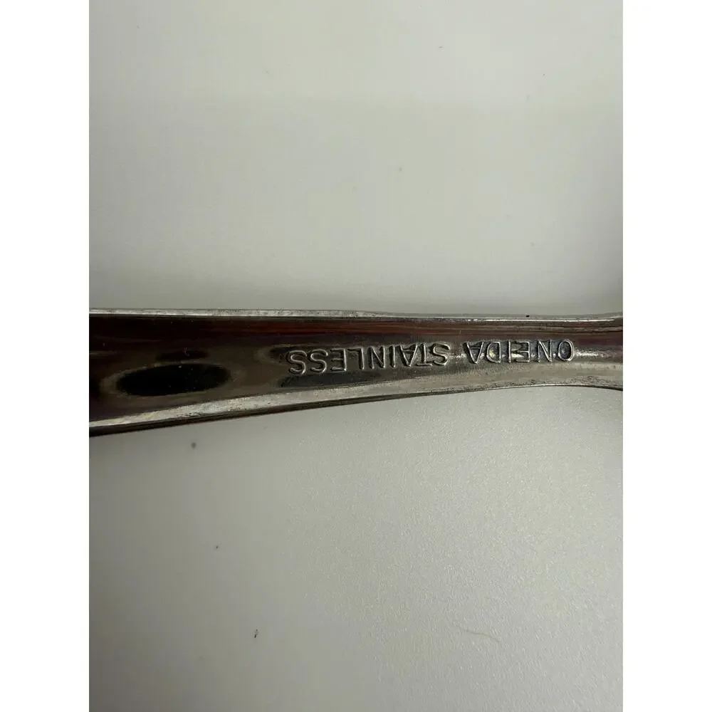 Oneida Stainless Rose Floral Butter Spreader Knife Vintage Flatware